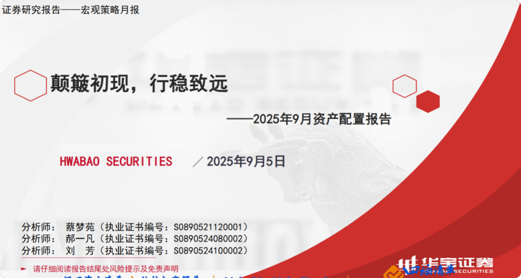 【四海读报】20250905：2025年9月资产配置报告-四海清单