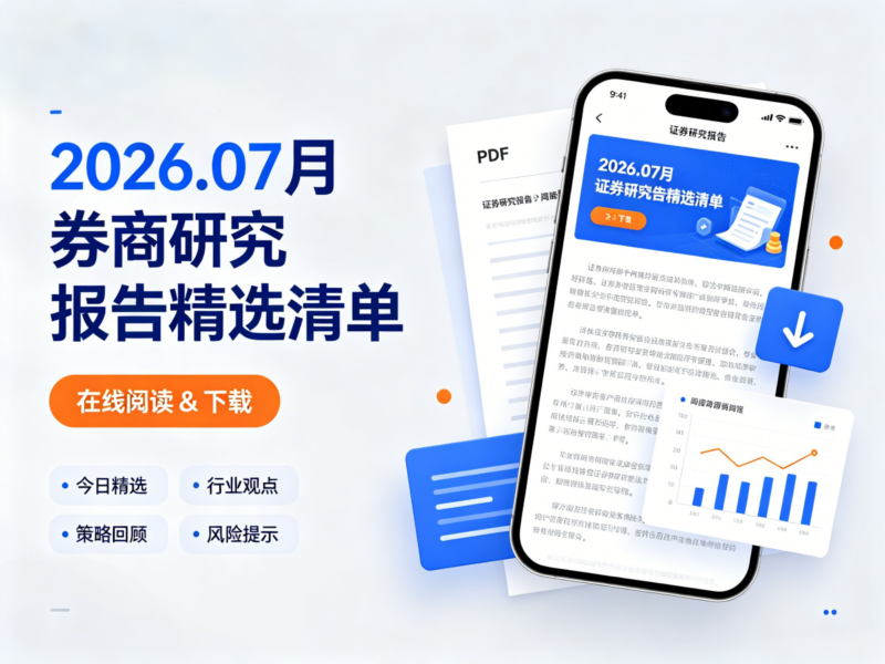 【四海读报】2026.07月券商研究报告精选清单(在线阅读&下载)-四海清单