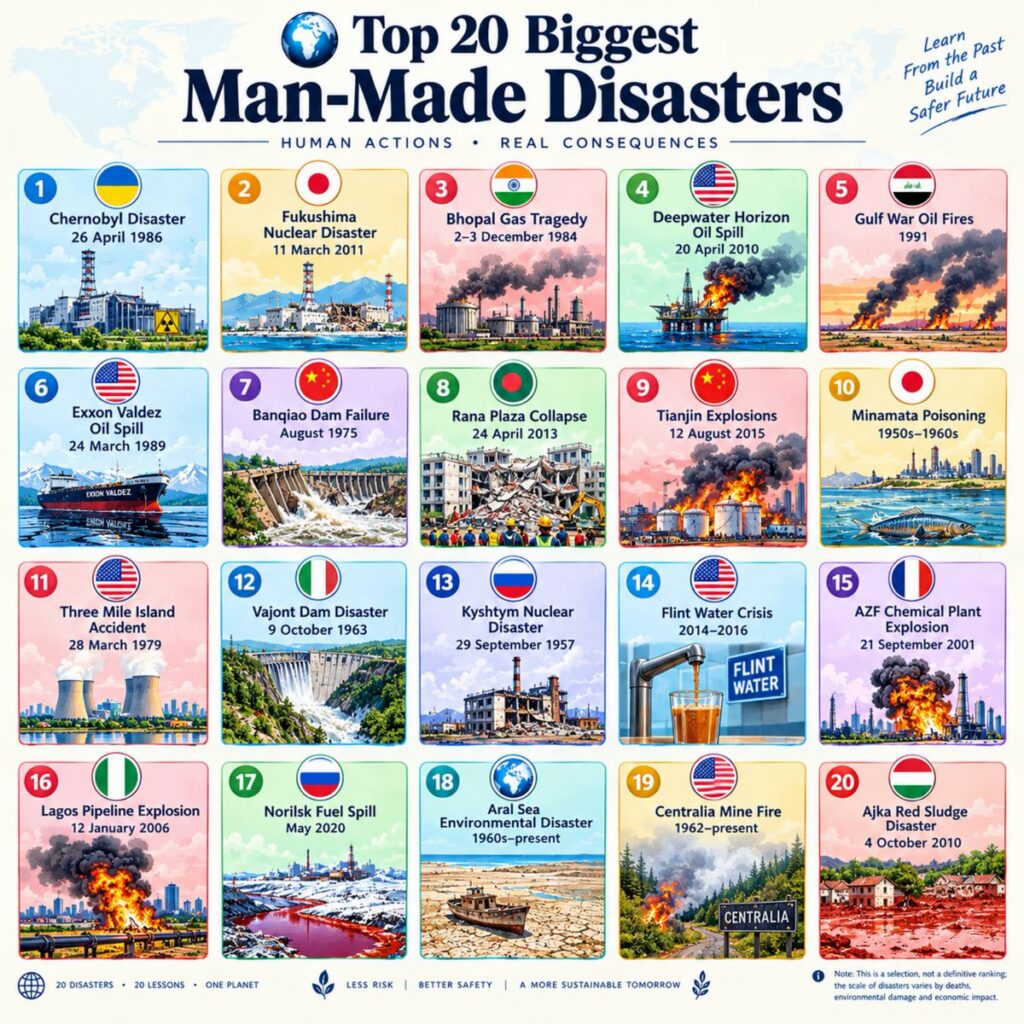 TOP 20 BIGGEST MAN-MADE DISASTERS 全球 20 大人为灾难-四海清单