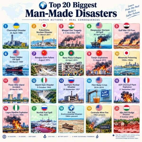 TOP 20 BIGGEST MAN-MADE DISASTERS 全球 20 大人为灾难-四海清单