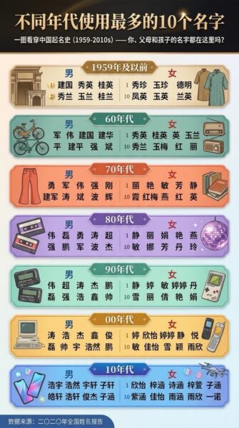 不同年代使用最多的10个名字Are you in there?-四海清单