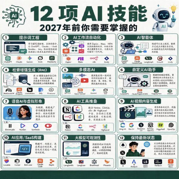 12 AI skills worth mastering ahead of time:值得提前掌握的 12 项 AI 技能-四海清单