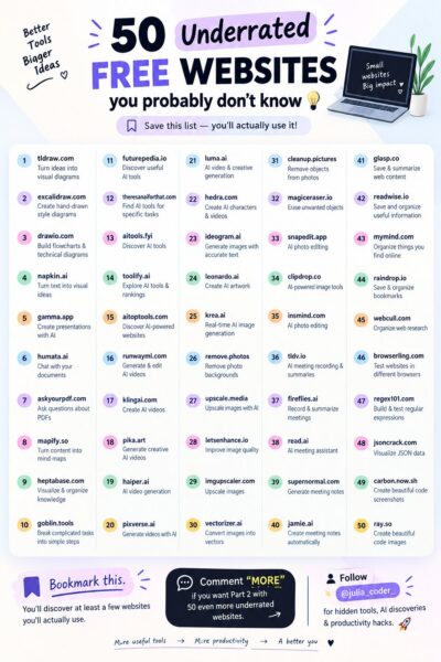 50 个被低估的免费宝藏网站 50 underrated FREE websites you probably don’t know-四海清单